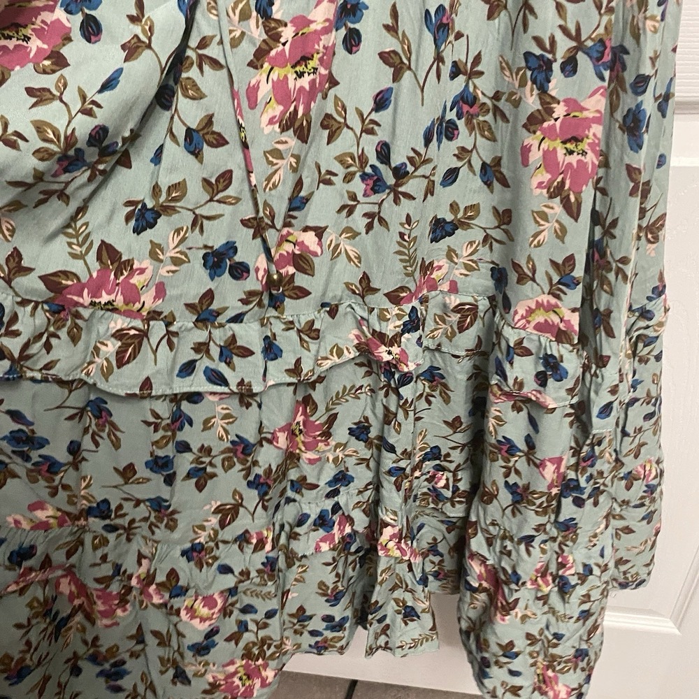 Baltic Born Women Sage Green&Pink Midi Dress Floral Renaissance Boho Tier NWT-M - Picture 7 of 10